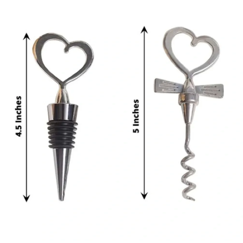 Heart Shaped Wine Bottle Opener & Stopper Set